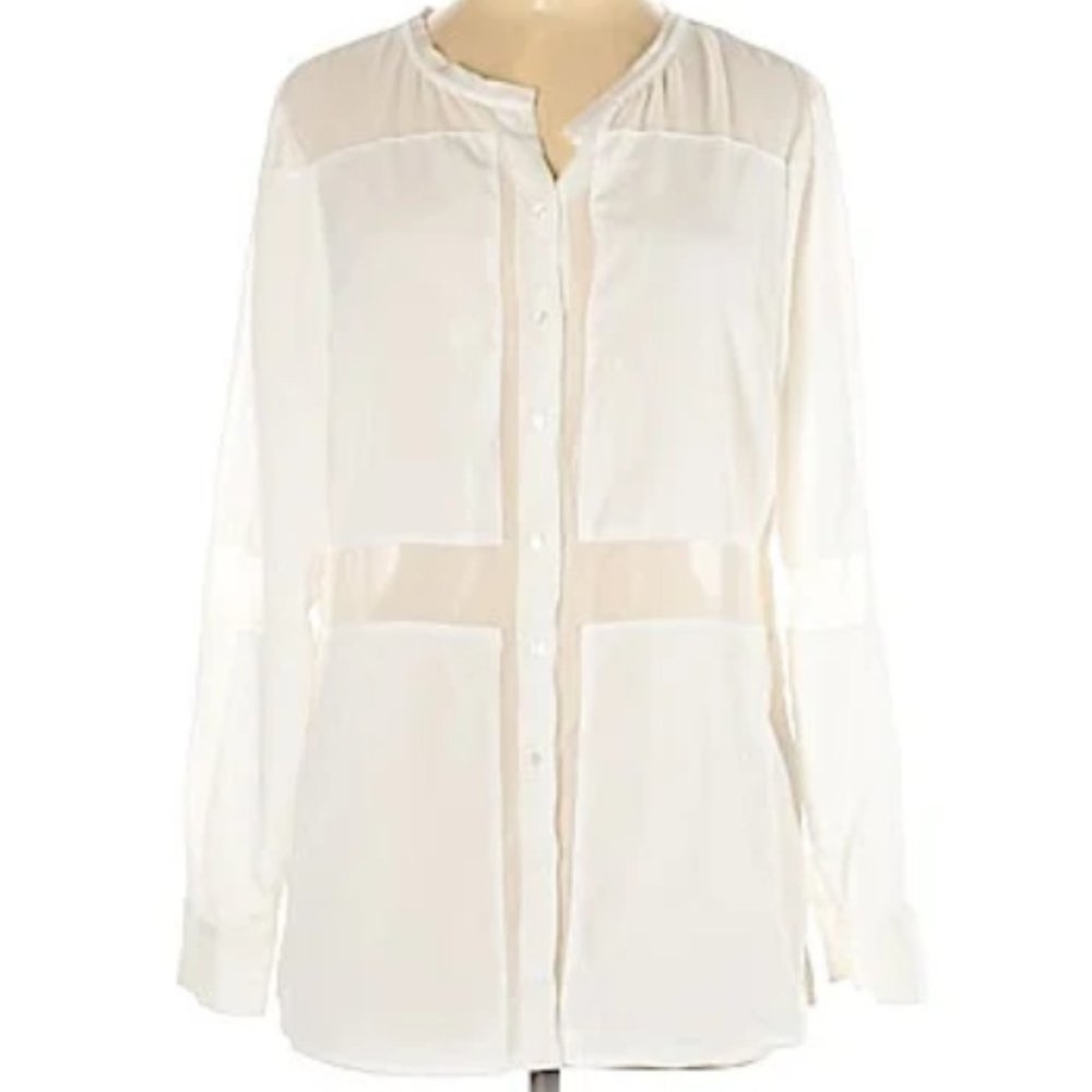 White Sheer Illusion Blouse